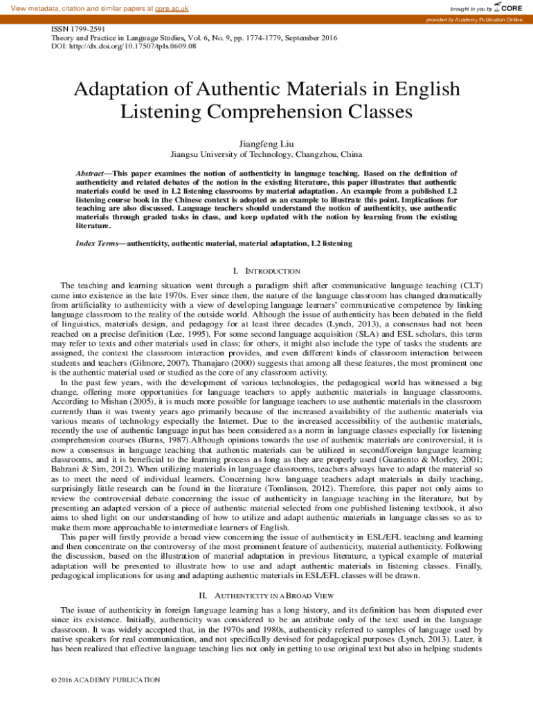 Fillable Online Theory and Practice in Language Studies Scimago Fax