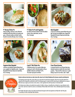 Mrs. Pumpkins Fundraiser Order Form