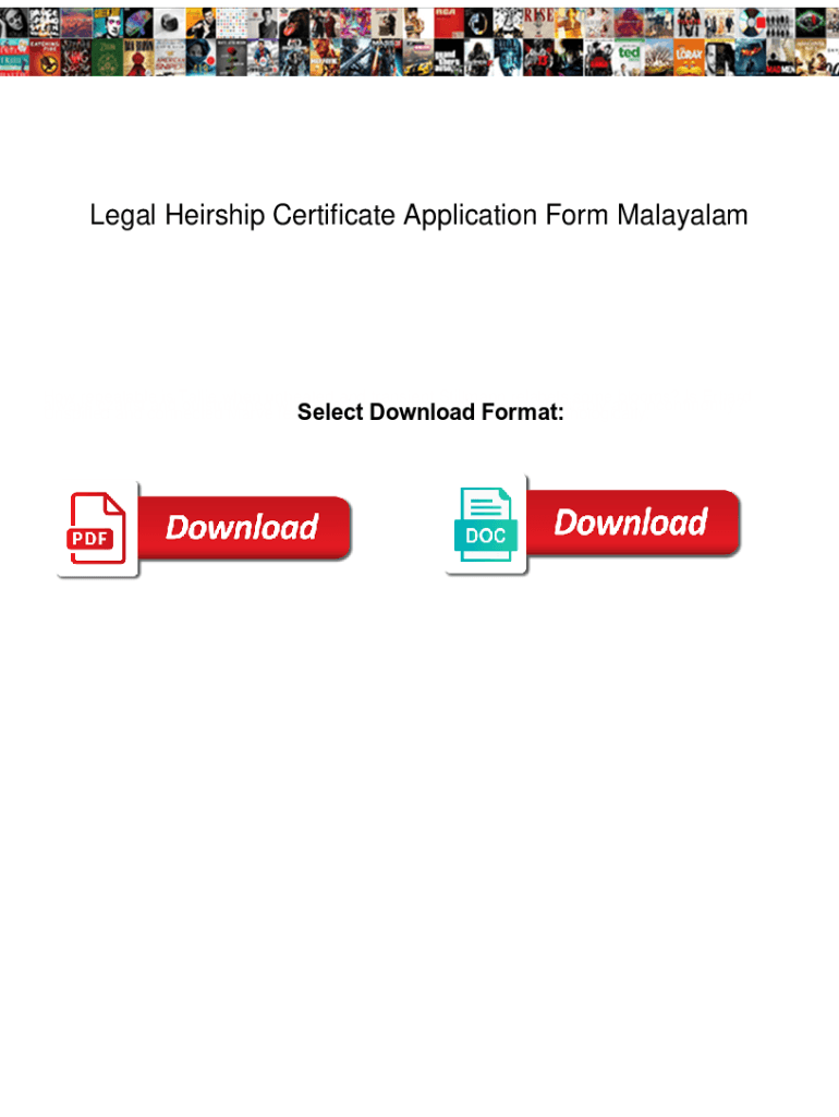 Fillable Online Legal Heirship Certificate Application Form Malayalam. Legal Heirship