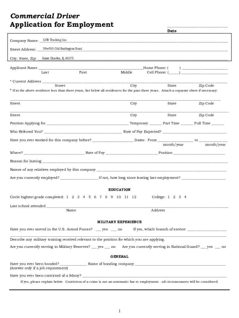Fillable Online Driver Application Online - Fill Online, Printable ...