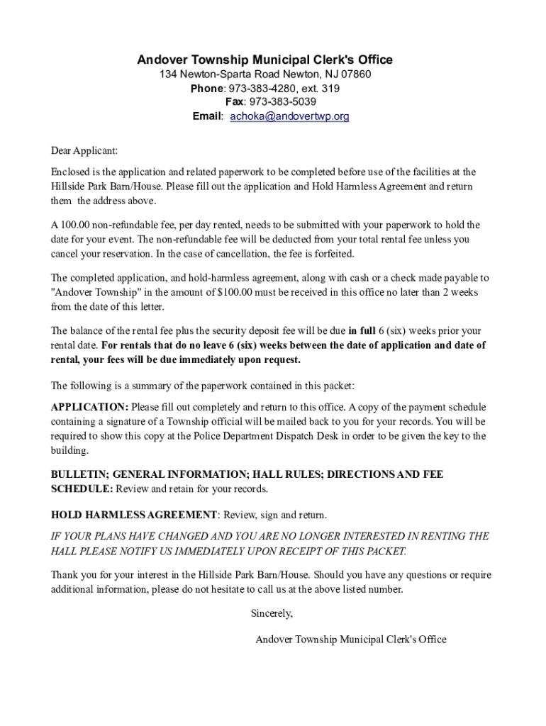 Fillable Online OPRA request form Andover Township Fax Email Print