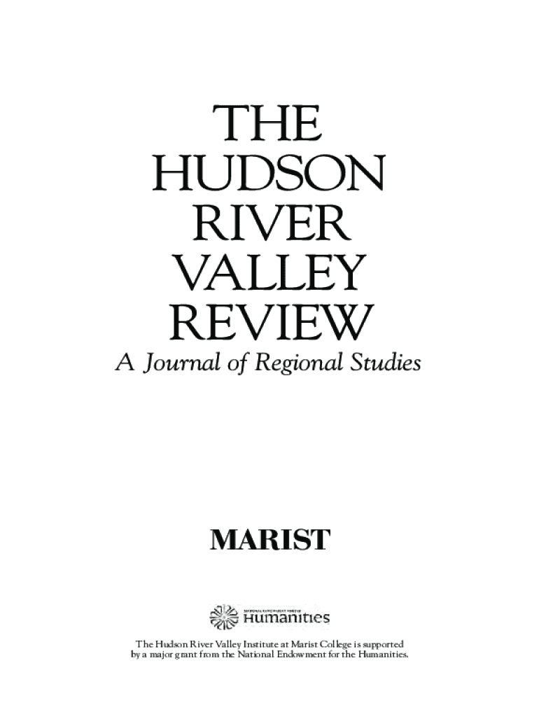 Fillable Online The Hudson River Valley Review Available Online