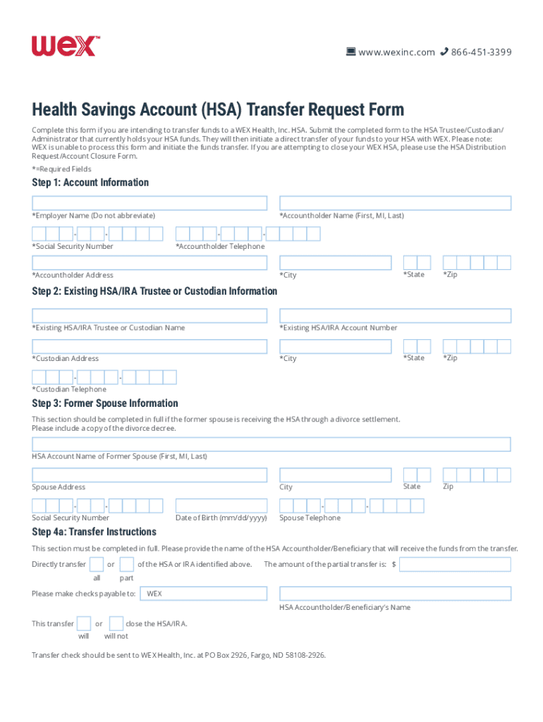 Health Savings Account Transfer Request Form - Benefit Extras Preview on Page 1