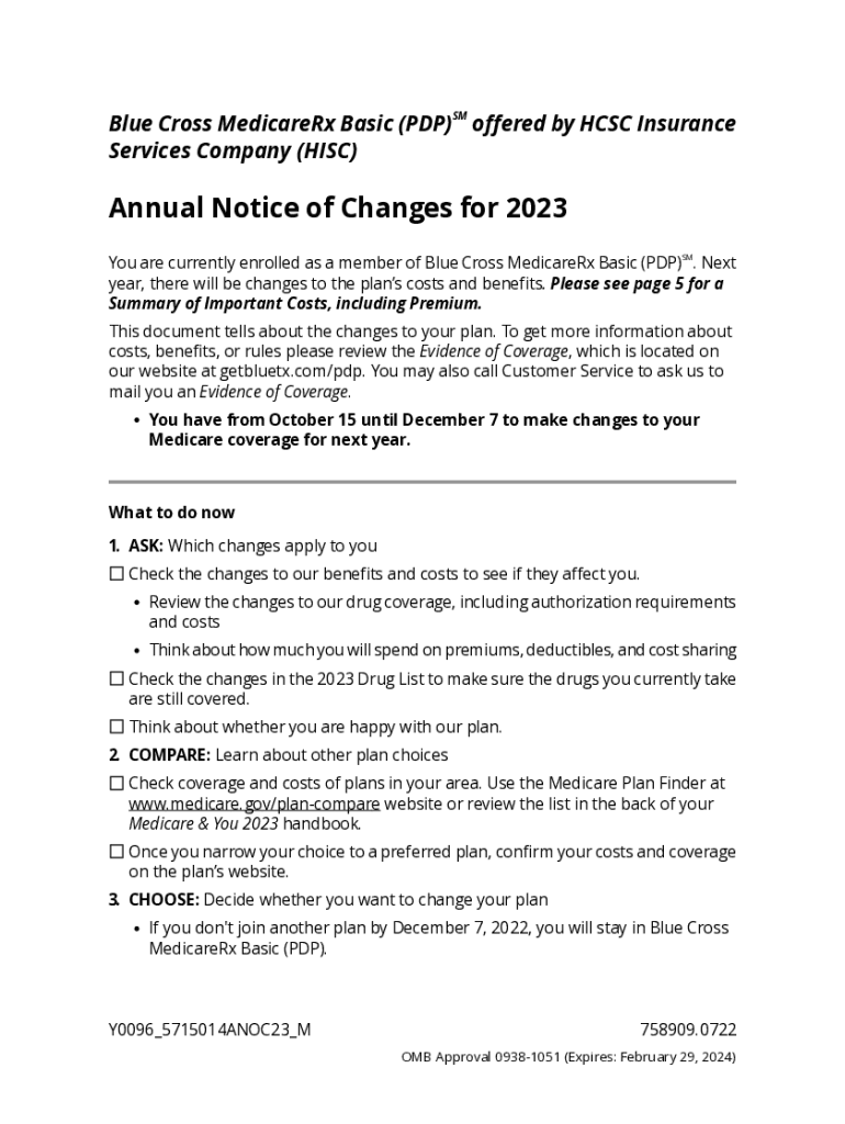 Fillable Online BCBSIL HCSC Medicare Benefits Highlight sheet Fax Email