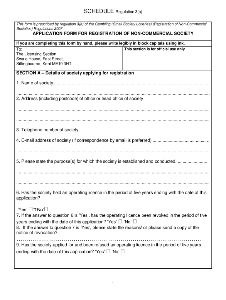 Fillable Online Small Society Lottery Application Form Fax Email Print