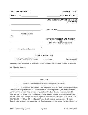 Motion for Eviction Expungement