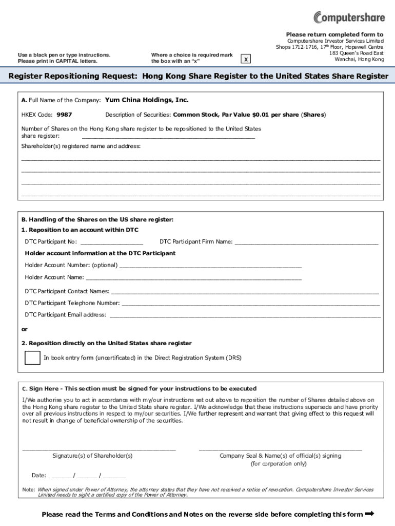 Fillable Online AJRemoval Request Form Computershare Fax Email Print pdfFiller