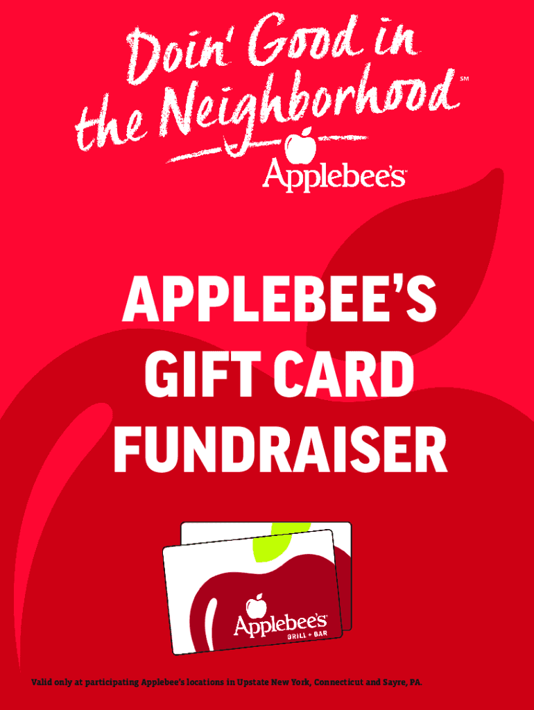 Fillable Online Applebee's Gift Card Fundraiser Request Fax Email Print