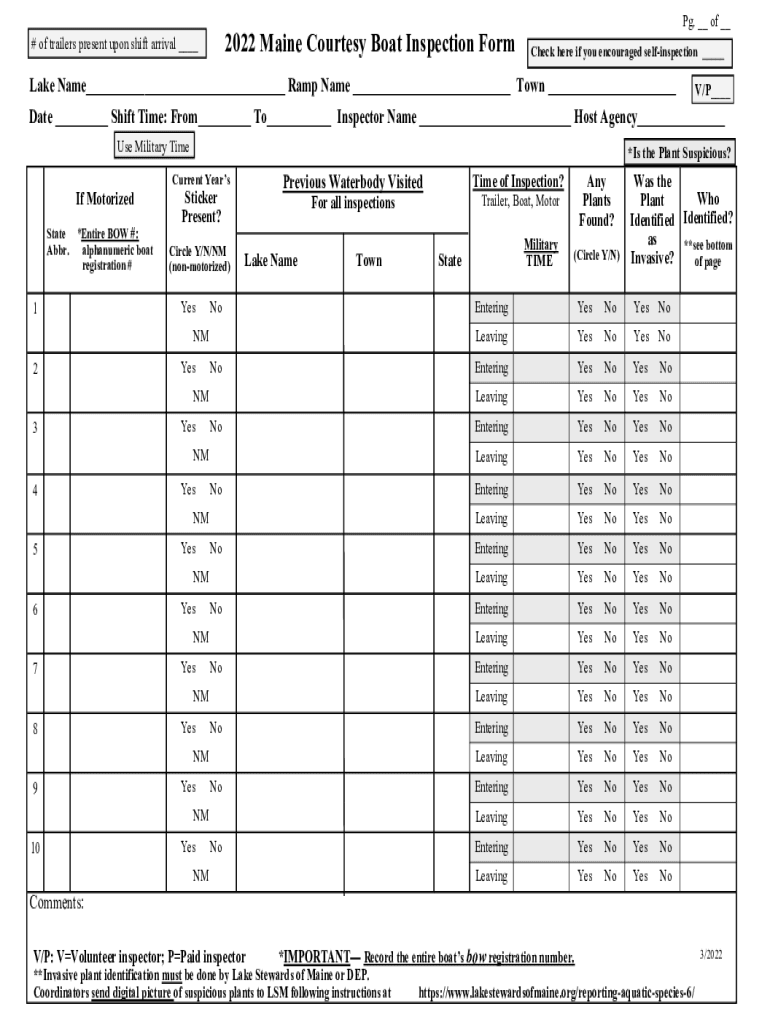 Courtesy boat inspections - Maine.gov Preview on Page 1.