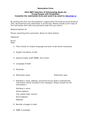 IBBY Outstanding Books for Young People with Disabilities List