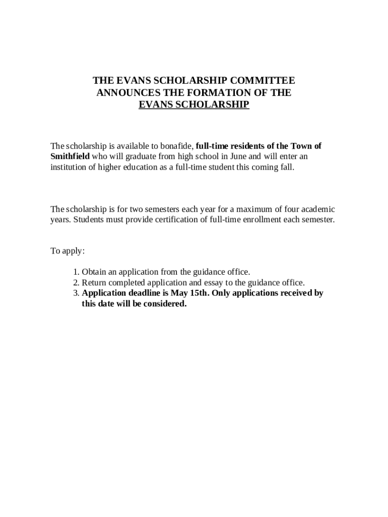 Chick Evans Scholarship for caddies Western Golf Association Doc Template pdfFiller