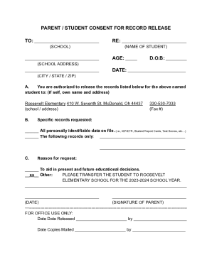 Fillable Online Records Release Form (TEMPLATE) Fax Email Print - pdfFiller