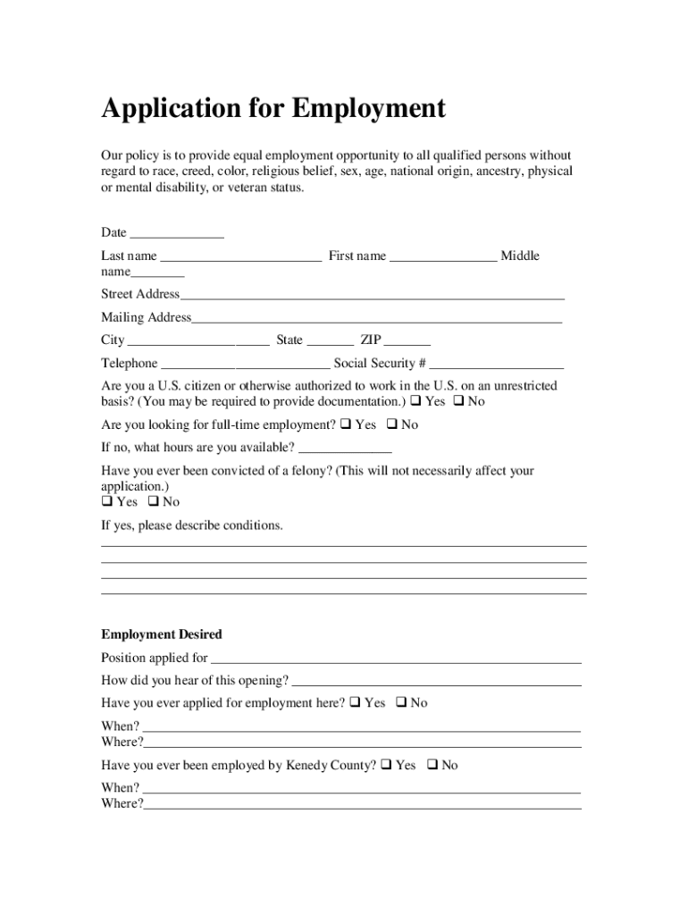 Fillable Online Application for Employment Roger Dean Chevrolet