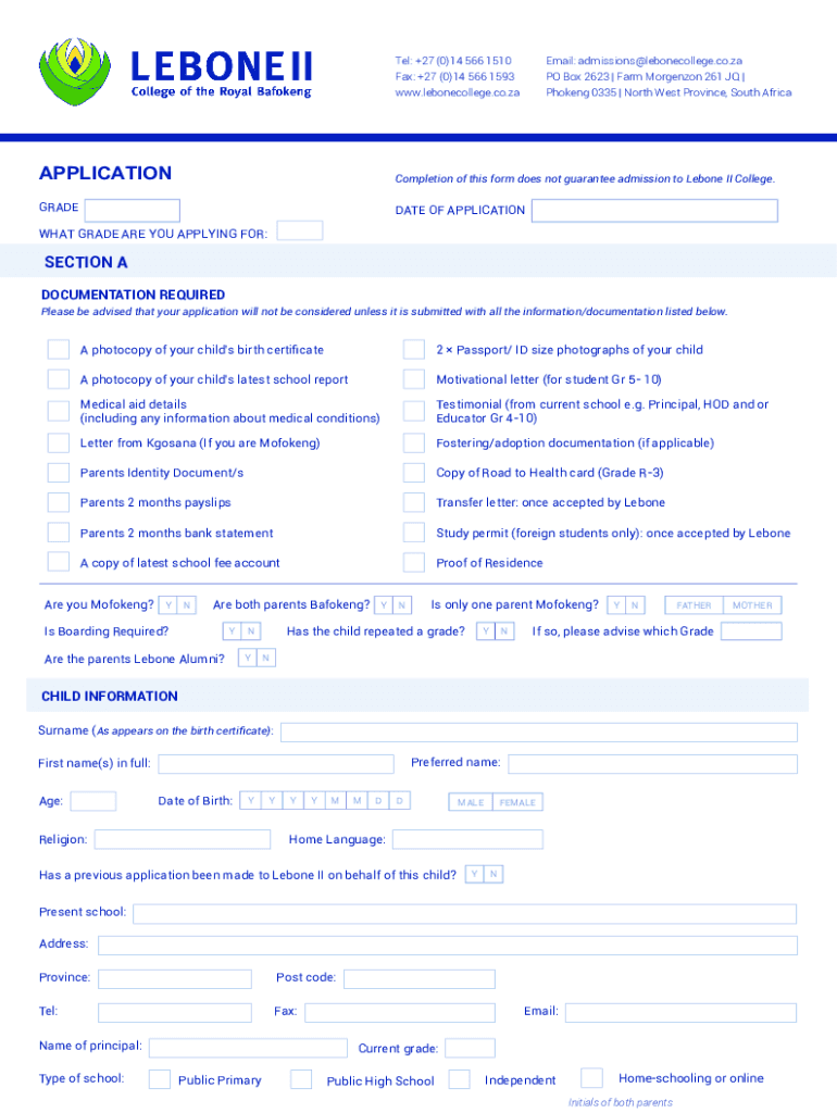 Lebone College Of Emergency Care Pretoria - Fill Online Preview on Page 1