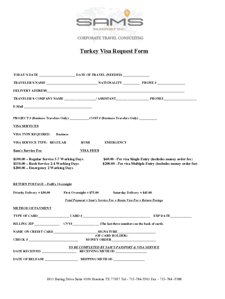 Fillable Online TURKEY VISA APPLICATION FORM Fax Email Print PdfFiller fillable-online-turkey-visa-application-form-fax-email-print-pdffiller