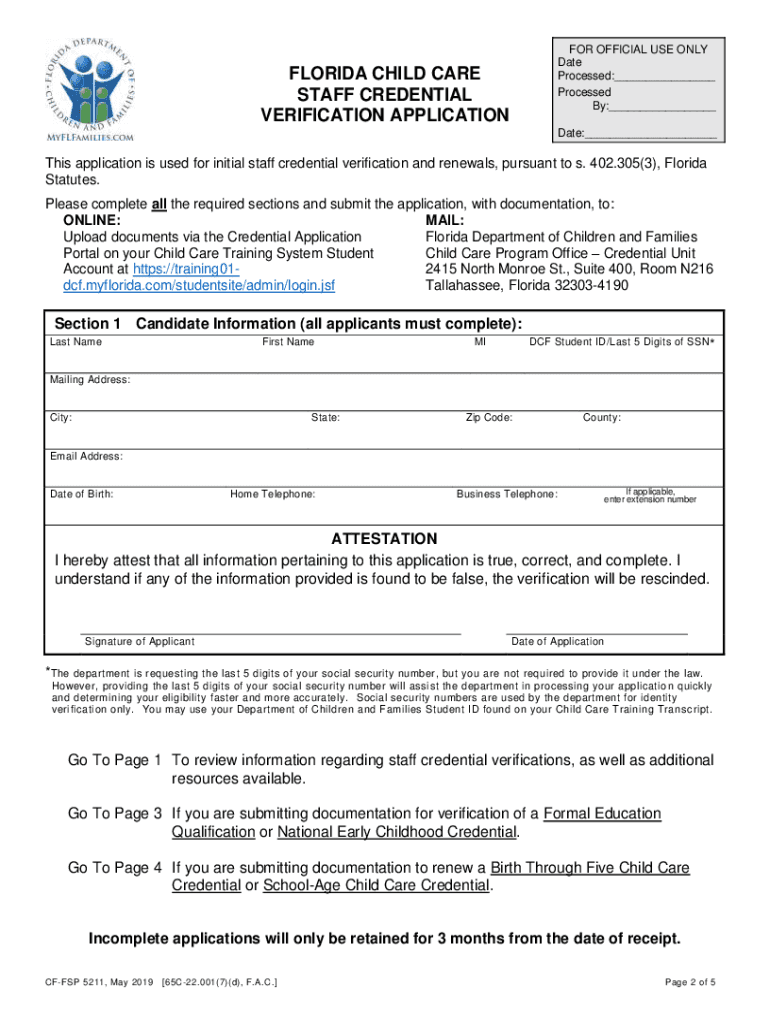 cf fsp form Preview on Page 1