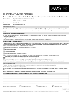 EX GRATIA APPLICATION FORM 2022 - Anglo Medical Scheme