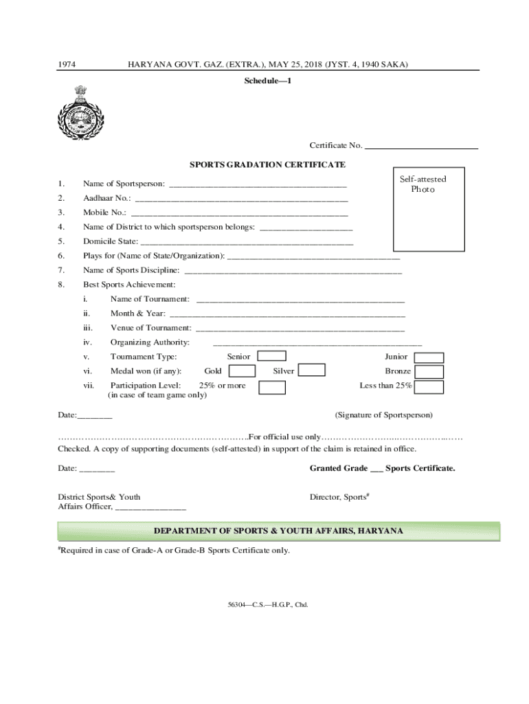 Fillable Online Notification of Sports Gradation Certificate Fax Email