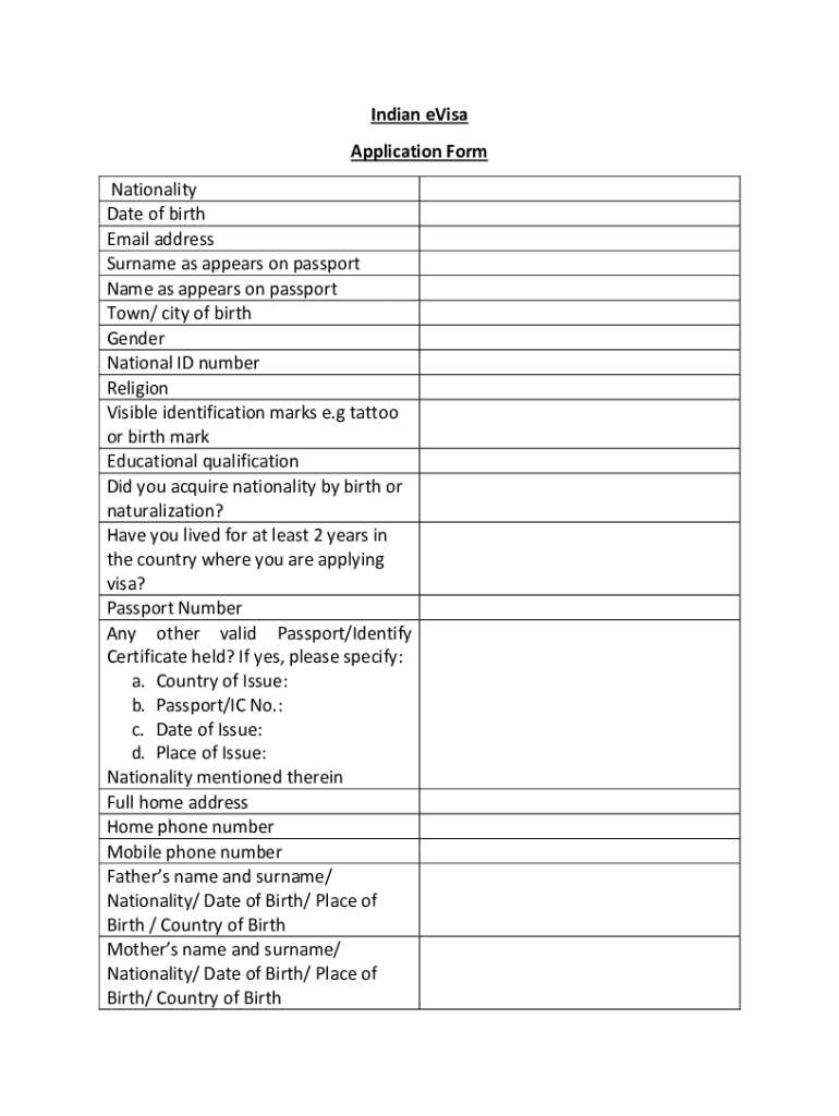 Fillable Online India Visa Sample Online Application Form Fax Email Print PdfFiller