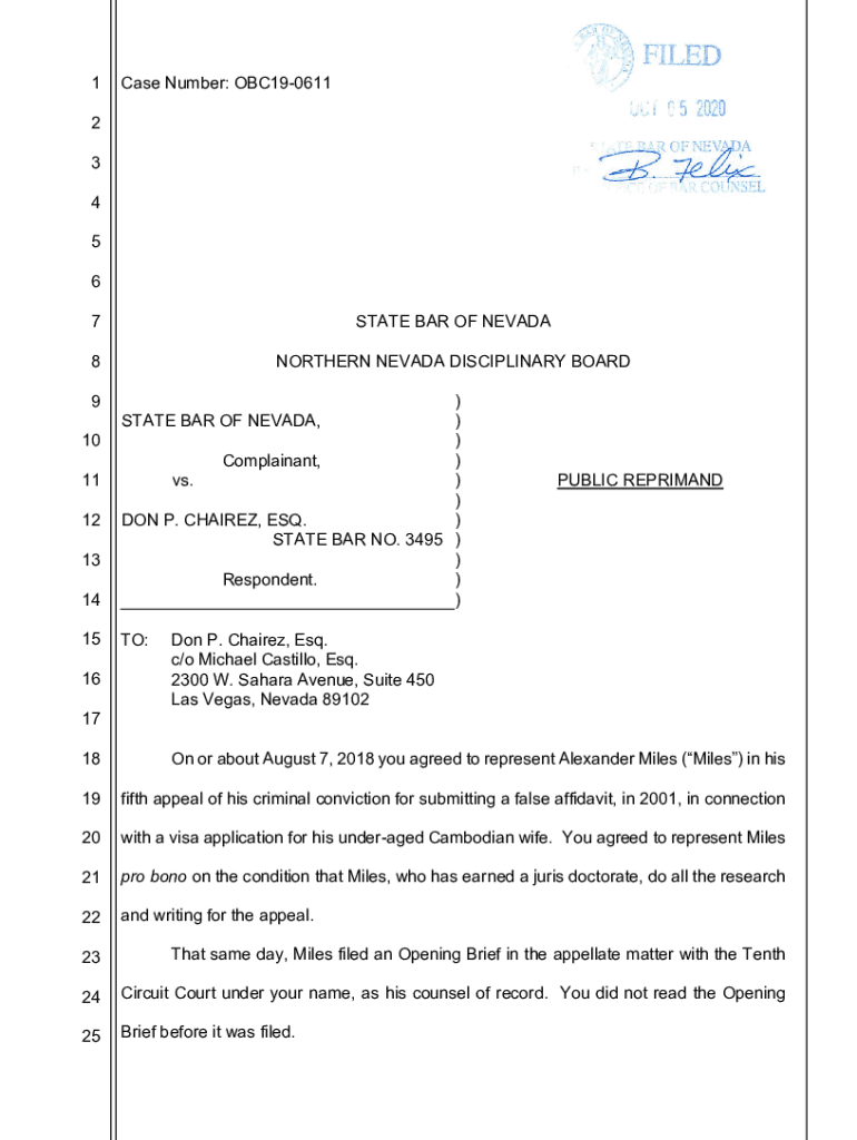 Fillable Online Attorney Discipline State Bar of Nevada Fax Email Print pdfFiller