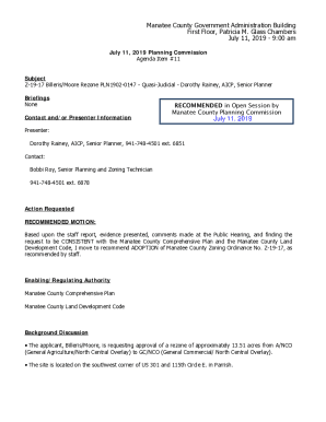 Fillable Online MANATEE COUNTY ZONING ORDINANCE Z-19-17. ZONING