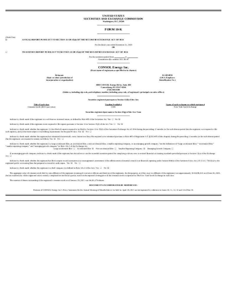 Fillable Online 1000 CONSOL Energy Drive, Suite 100 Fax Email Print