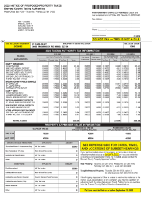 2022 Brevard County Property Tax Notice