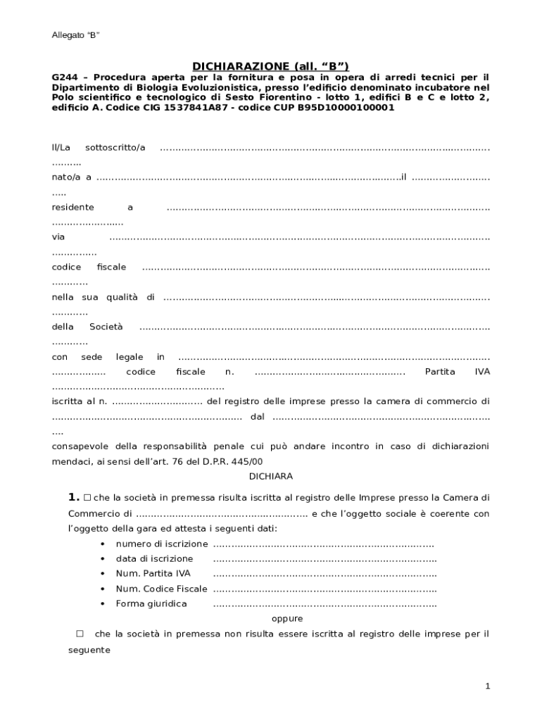 DICHIARAZIONE (all Doc Template pdfFiller