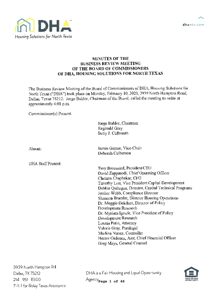 Fillable Online Page 1 of 48 DHA Housing Solutions for North Texas