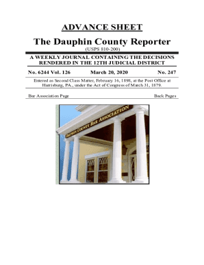 Fillable Online Dauphin County Court of Common Pleas #39 230th Anniversary
