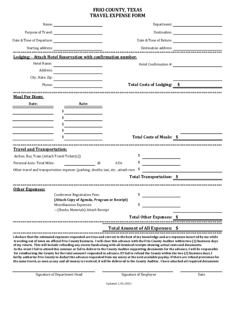 Fillable Online TRAVEL EXPENSE REIMBURSEMENT REQUEST Fax Email