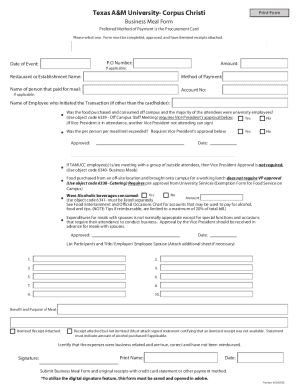 Fillable Online business-meal-form.pdf Fax Email Print - pdfFiller