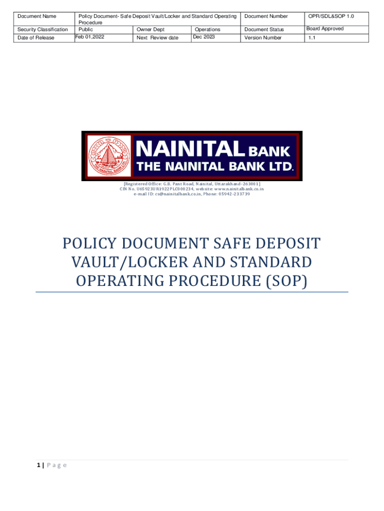 Fillable Online Self-service for manual safe deposit lockers - INSYS ...