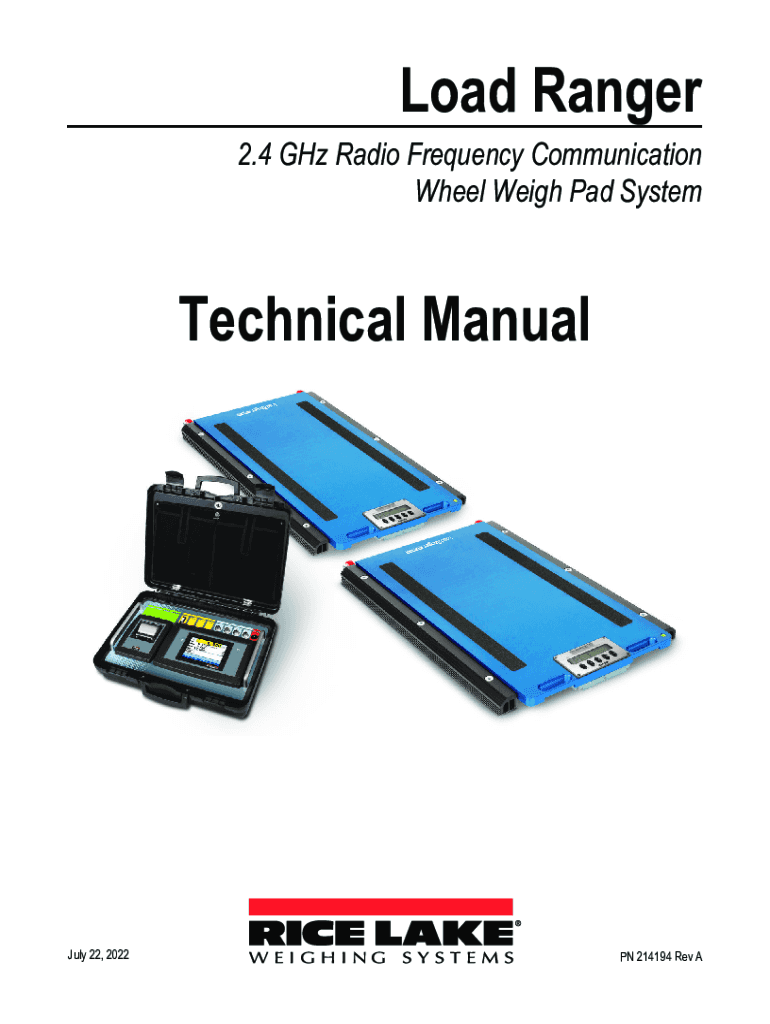 Fillable Online Load Ranger 2.4 GHz RF Wheel Weigh Pad System Technical ...