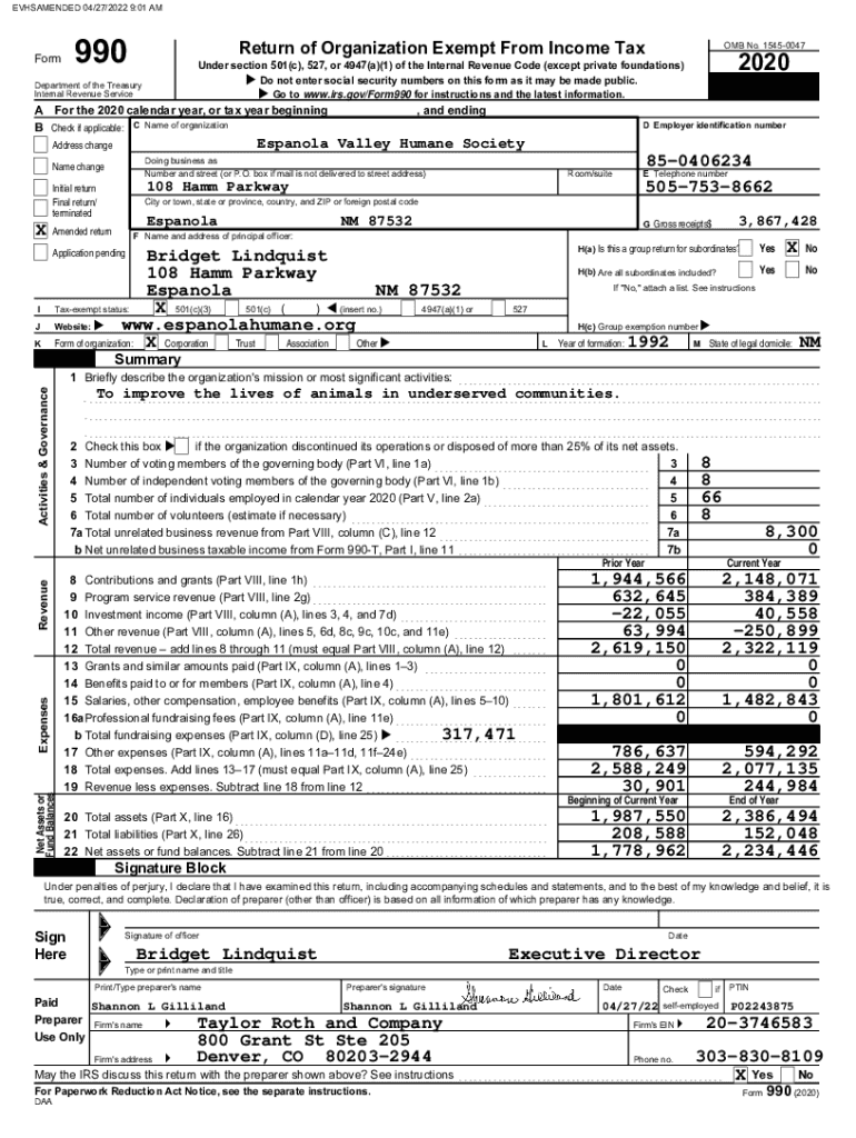 Fillable Online EVHSAMENDEDEspanola Valley Humane Society (Clt) Fax