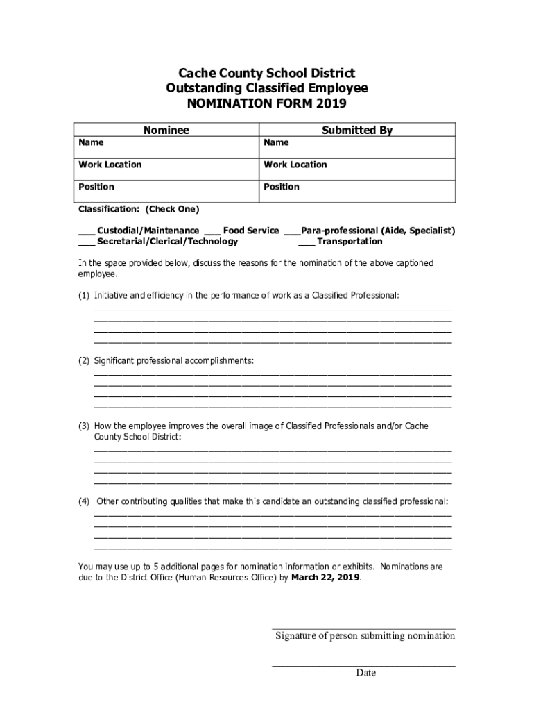Fillable Online Outstanding School Support Employee Award jotform Fax Email Print pdfFiller