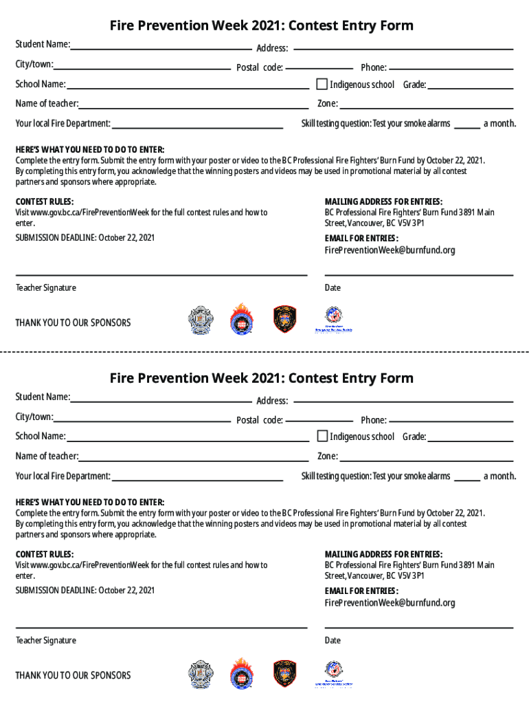 Fillable Online The History of Fire Prevention Week State Fire