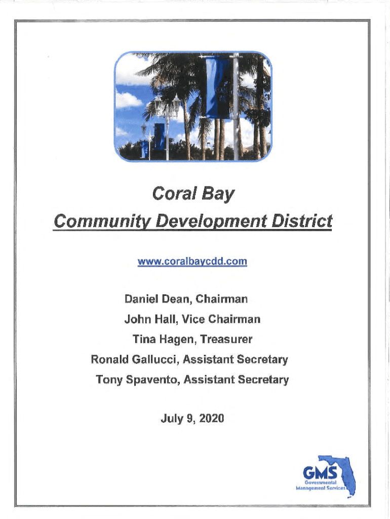 Fillable Online Coral Bay Community Develo(Jment District Fax Email