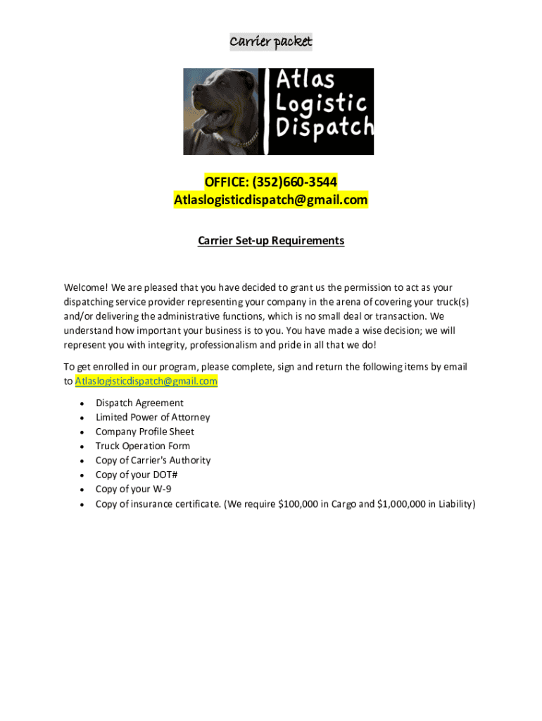 Fillable Online Freight Dispatcher Training How To Fill Out A Carrier