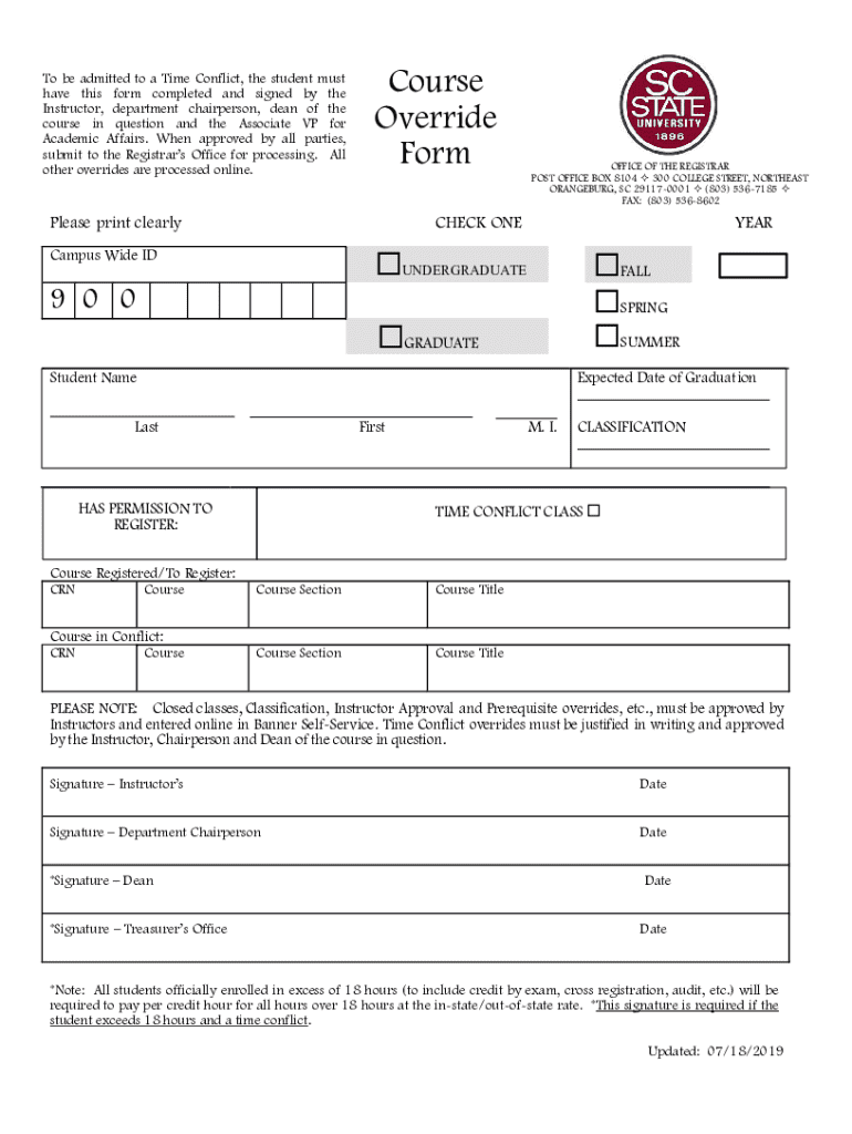 Scsu course override Fill out & sign online DocHub Scsu course override Fill out & sign online DocHub