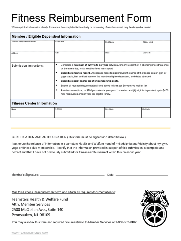 Fillable Online Fitness Reimbursement Form Instructions - Harvard ...