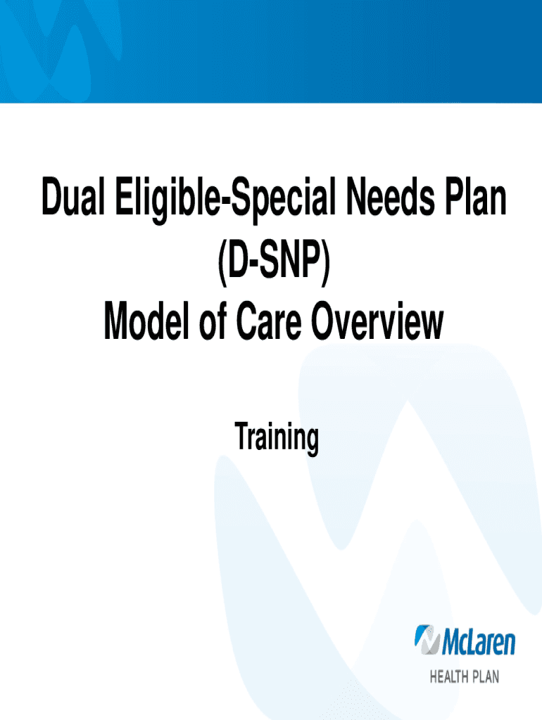 Fillable Online Dual Eligible Special Needs Plans (DSNPs) Model of