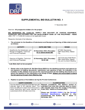 Supplemental/Bid Bulletin No. 1