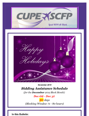 Bidding Assistance Schedule - CUPE 4094