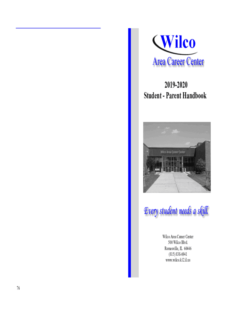 Fillable Online Students &amp; Parents Handbook - Wilco Area Career Center Fax Email Print - pdfFiller