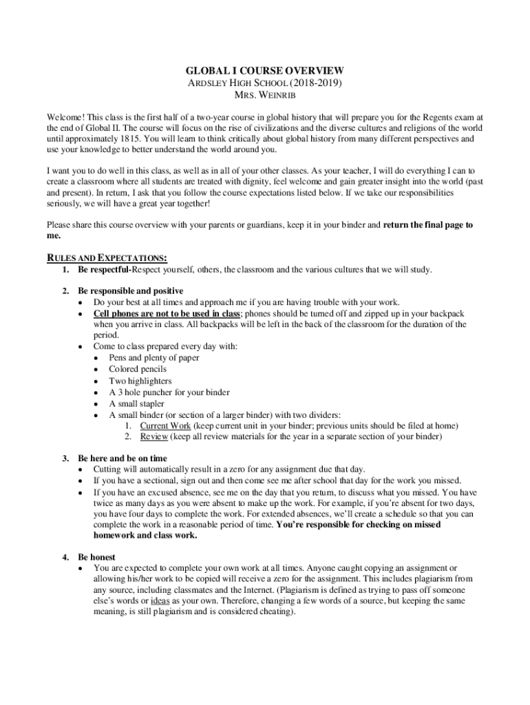 Fillable Online Niagara Falls High School Social Studies Course