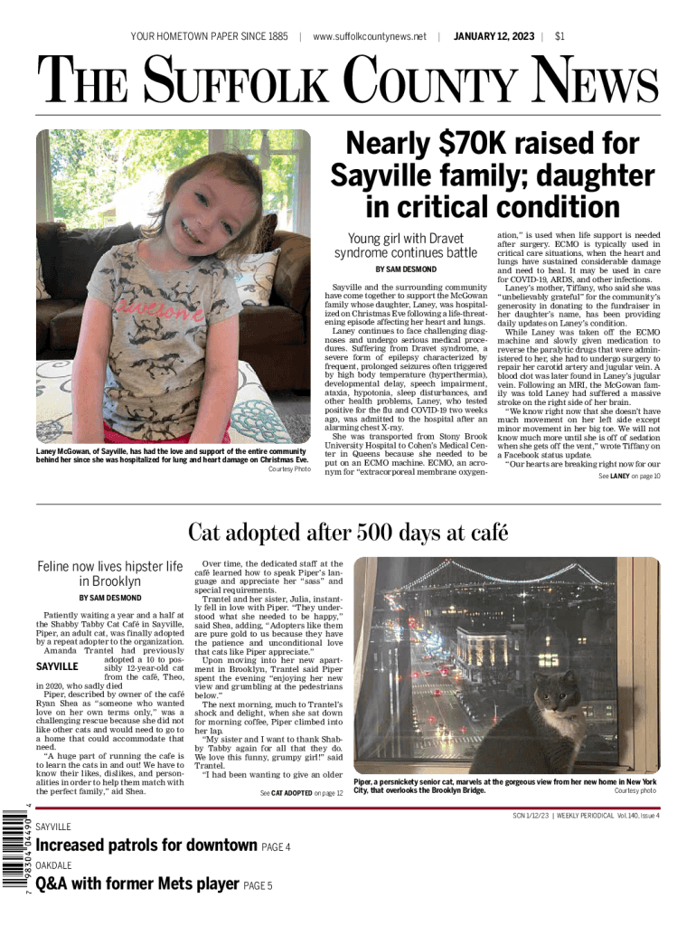 Fillable Online Nearly 70K raised for Sayville family; daughter in