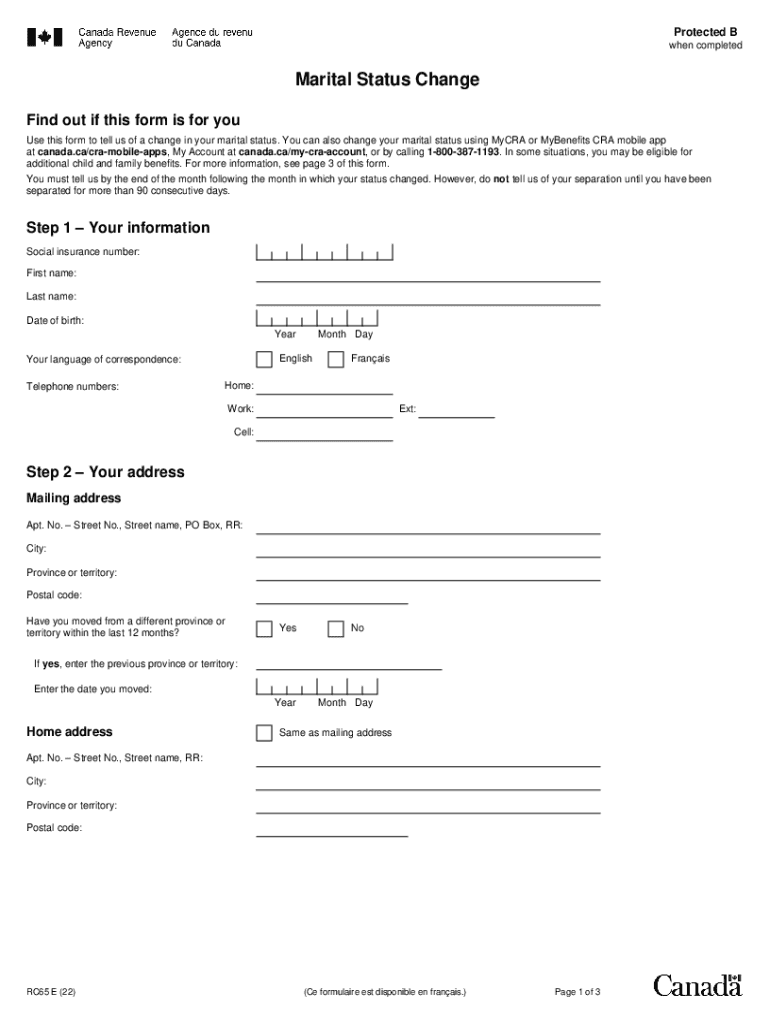 canada marital status change Preview on Page 1.