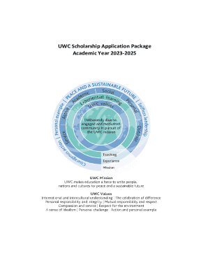 Fillable Online uwc scholarship application form for 2023-2025 academic