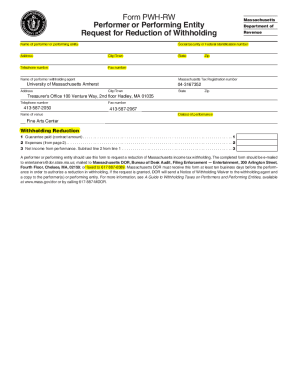 Form PWH-RW Performer or Performing Entity Request for ...